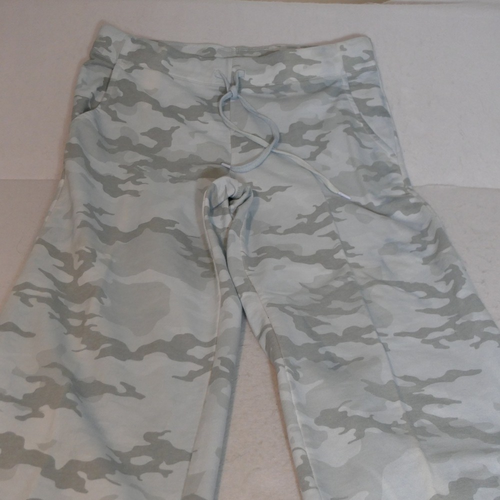Avia Womens Sweatpants M (8-10) Grey Camo Wide Leg Athleisure Loungewear Comfy